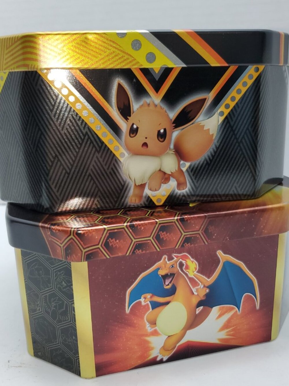 Pokemon 2 Collector Tins and cards